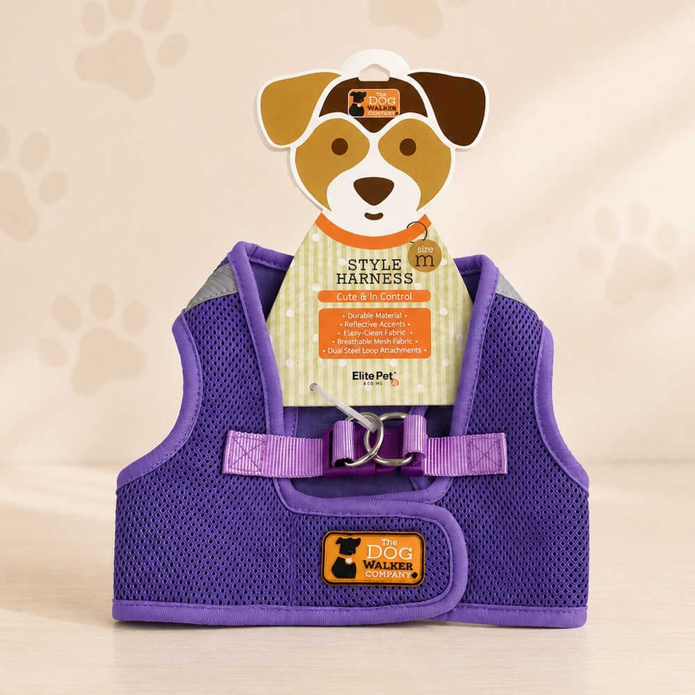 *New* Elite Pet & Co. Inc. The Dog Walker Company Purple Medium Harness